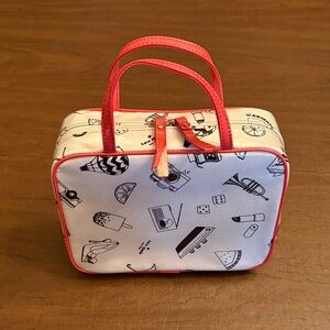 Kate Spade White and Pink Cosmetic Bag